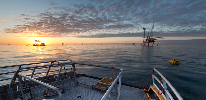 Näkymä laivan kannelta merelle