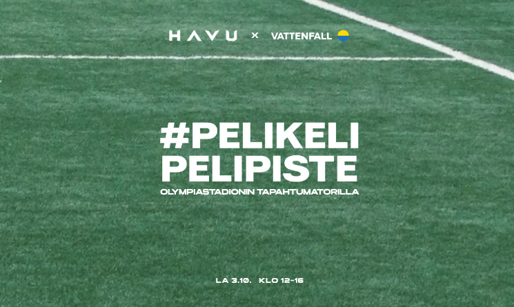 Vattenfall x Havu logot tummalla taustalla